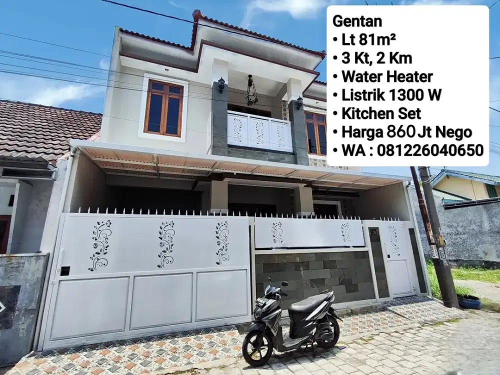 Jual Rumah Siap Pakai Area Perum Gentan, Dekat Laweyan, Purwosari