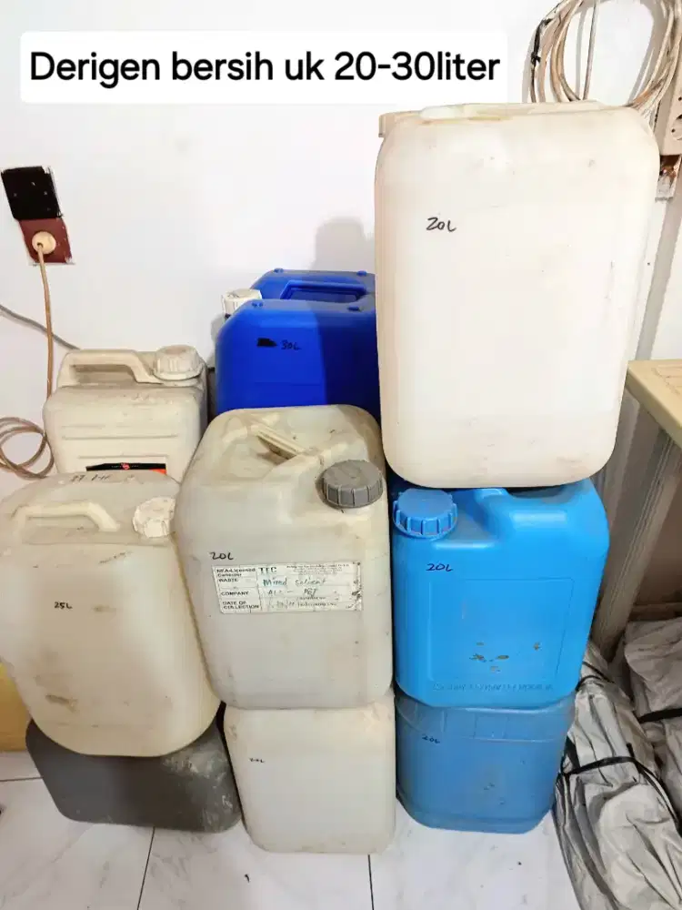 Derigen jerigen bekas bersih siap pakai