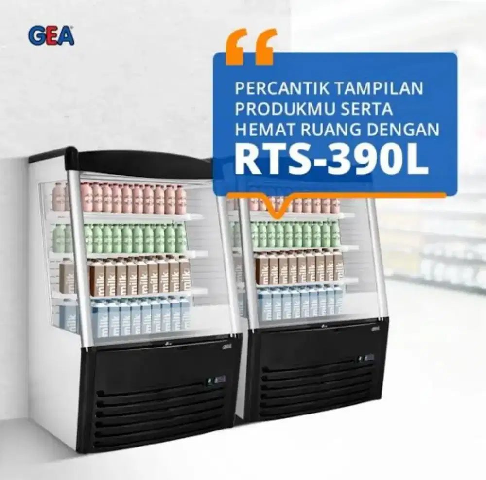Multideck open chiller GEA RTS-390L / Showcase minuman, Kulkas GEA