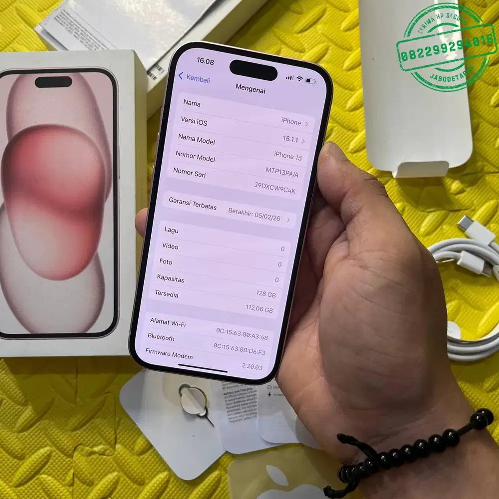 Iphone 15 128gb ibox pink lengkap