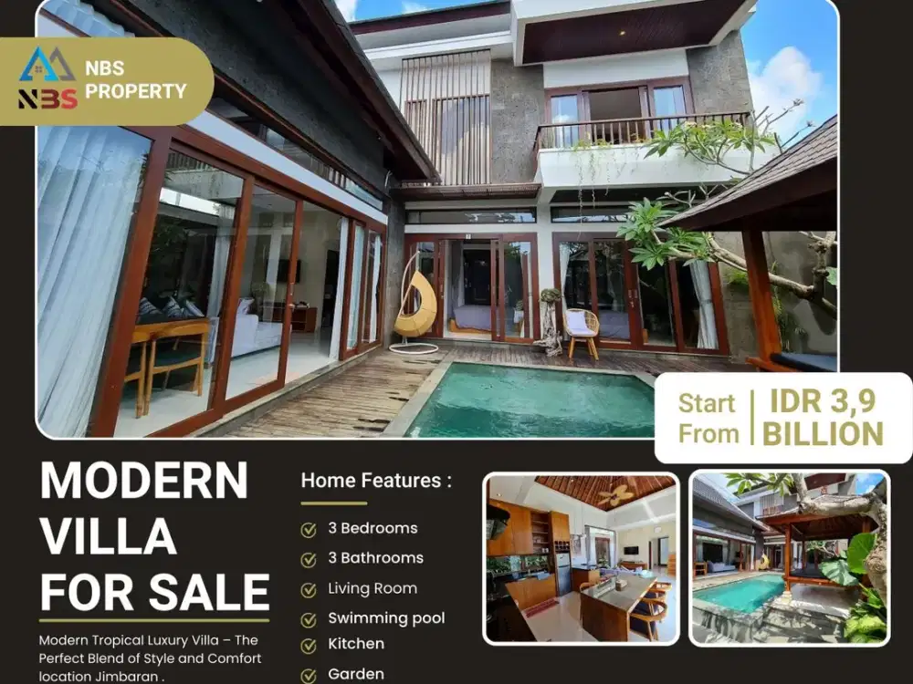 FOR SALE MODERN VILLA 2ND FLOOR WITH SWIMMING POOL AT TAMAN GRIYA BALI
