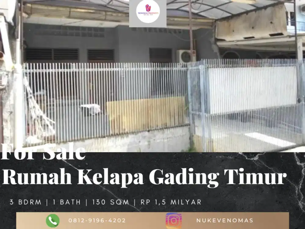 Dijual Rumah Kelapa Gading Timur, Jakarta Utara