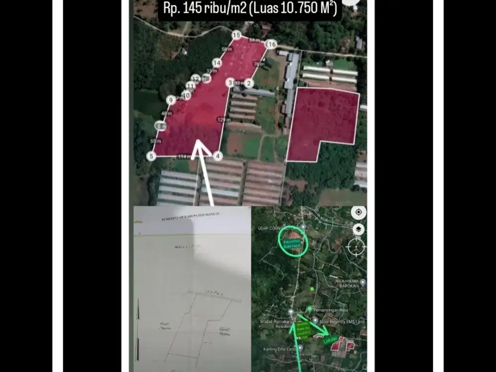Tanah Kariango Tanralili Gowa Cocok rmh Subsidi, Luas 10.750 M²