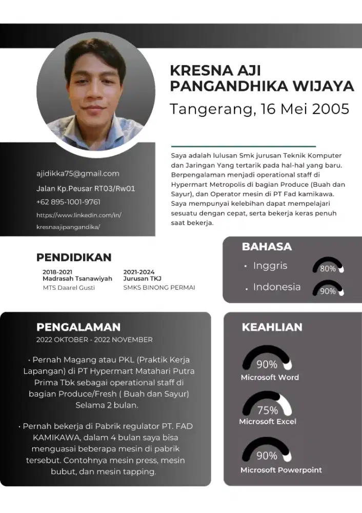 Mencari pekerjaan, siap kapanpun.