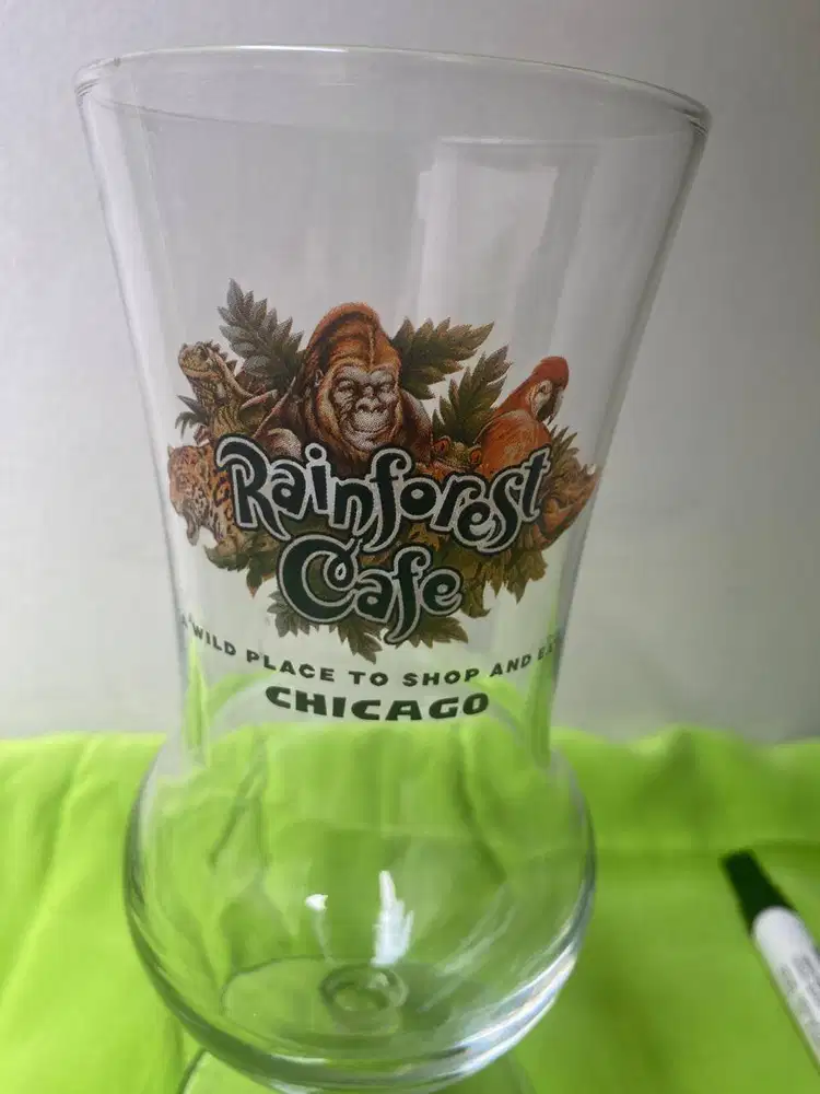 GELAS SOUVENIR CHICAGO -  RAINFOREST CAFÉ CHICAGO – PRELOVED