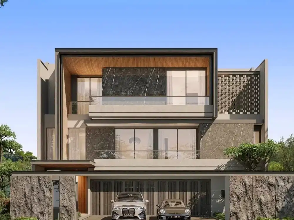 Premium Rumah Gress Minimalis 3 Lt Marmer Citraland Depan