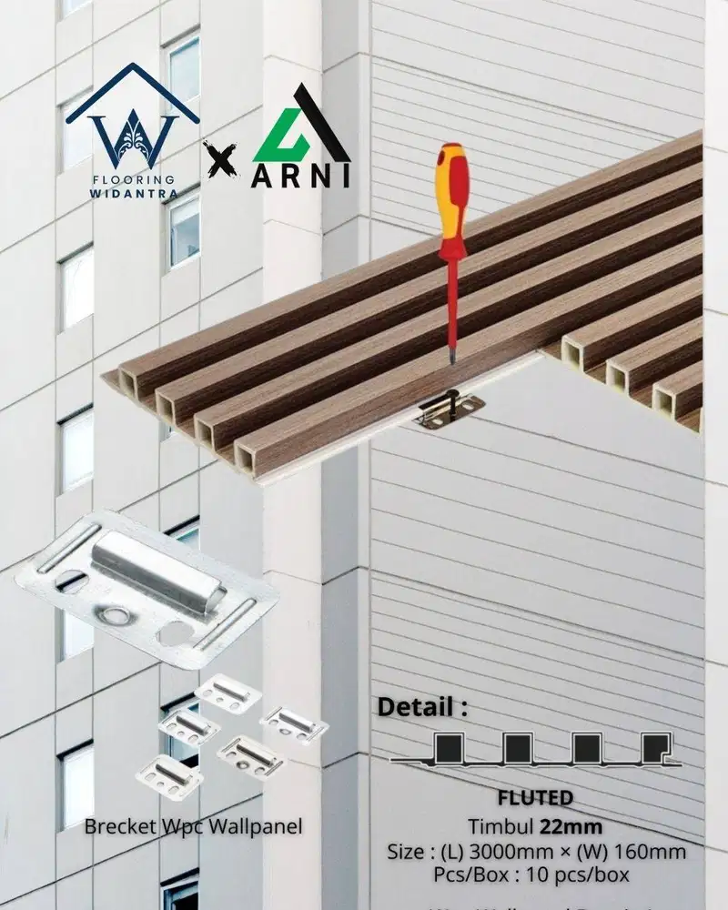 Wpc Wall Panel Dinding Arni Motif Kayu Panjang 3m