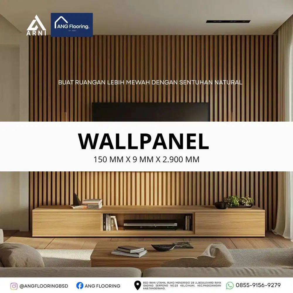 Wallpanel Dinding 3D Motif Kayu Estetik | Panel WPC Interior Modern