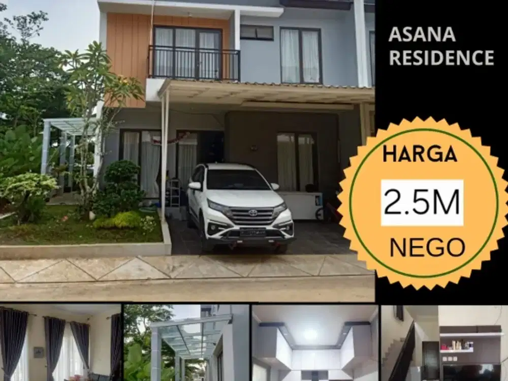 Jual Rumah 2 lantai Hoek Minimalis  Style . Asana Residence Cibubur.