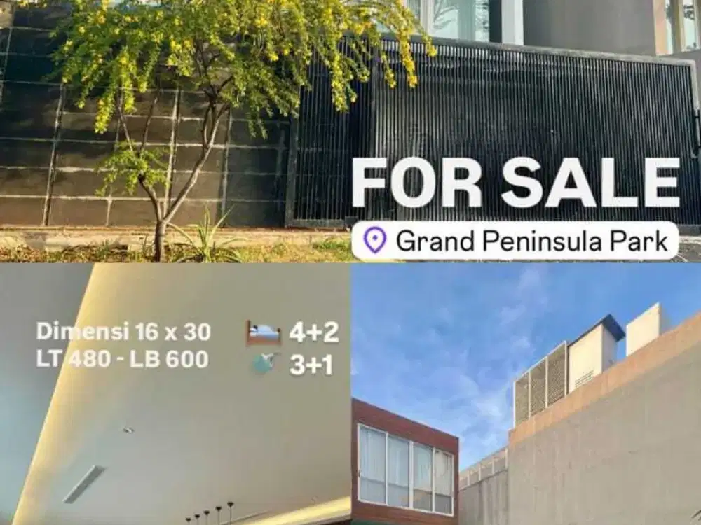 3 Lantai Rumah Elite di Private Cluster Grand Peninsula Park