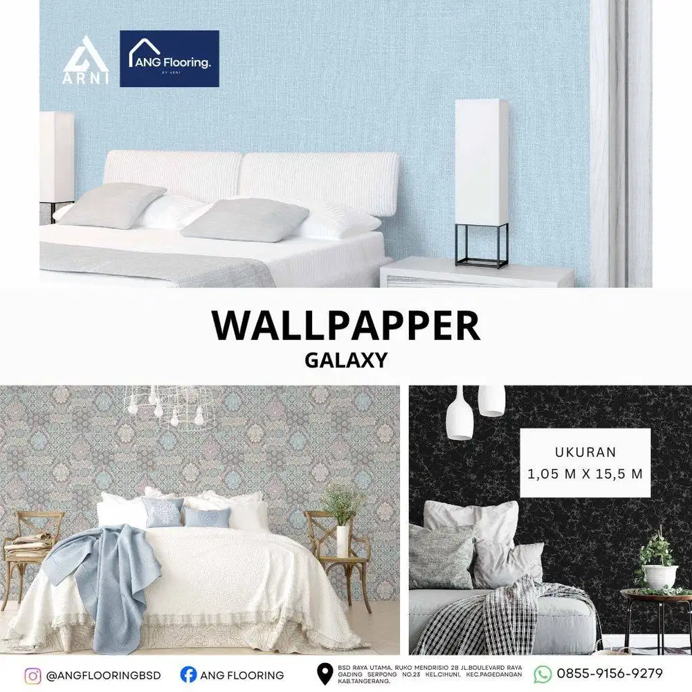 Wallpaper Dinding Galaxy Vinyl Roll – Tahan Lama, Mudah Dibersihkan