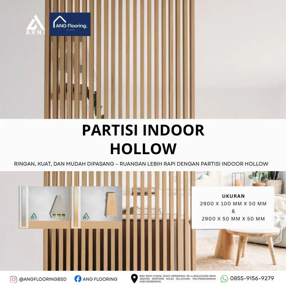 Hollow Partisi PVC 5x5 & 10x5 cm | Anti Air, Anti Api, Mudah Dibersihk