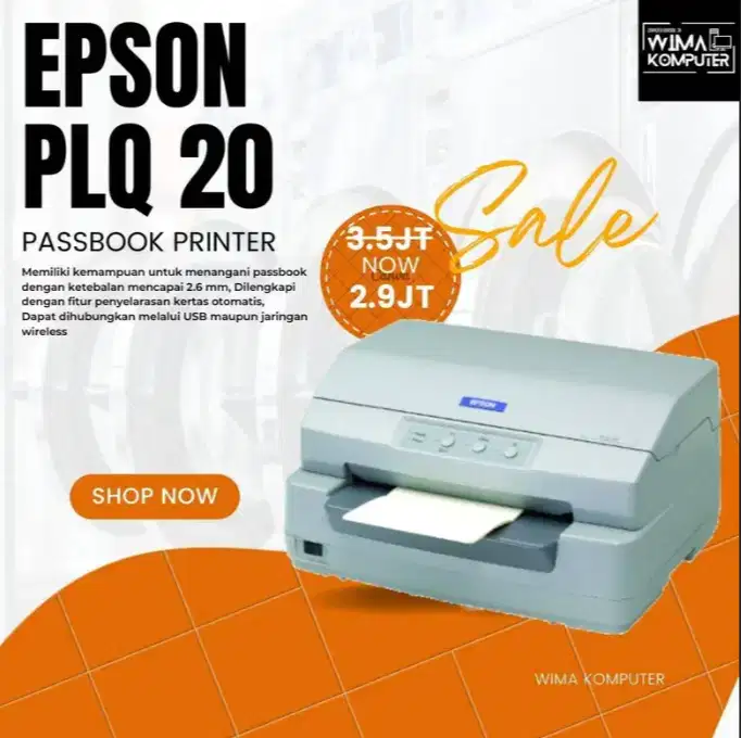 PRINTER EPSON PLQ 20 Pashbook Fullset dus Garansi W-SW