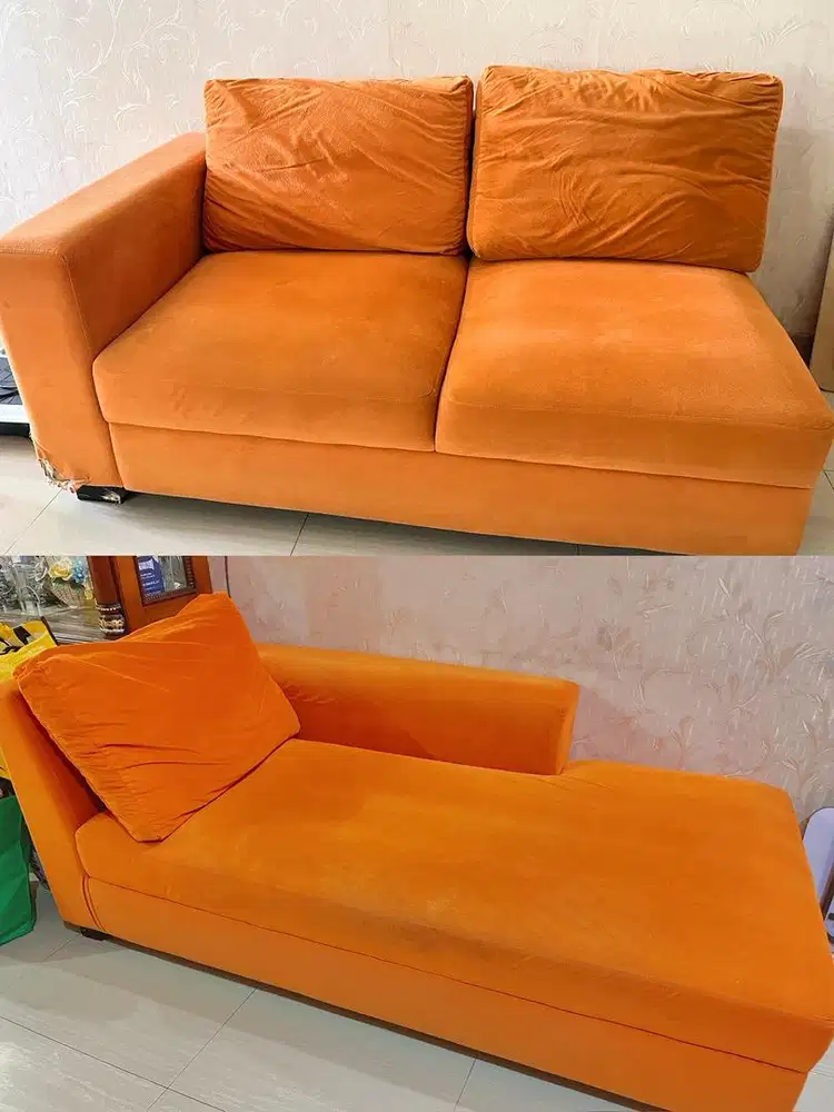 Set Kursi Sofa Letter L Minimalis, Harga Nego