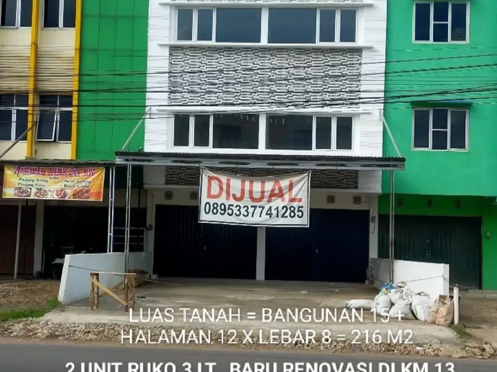 Ruko 2 unit 3 Lantai Jl. Palembang Betung Km 13