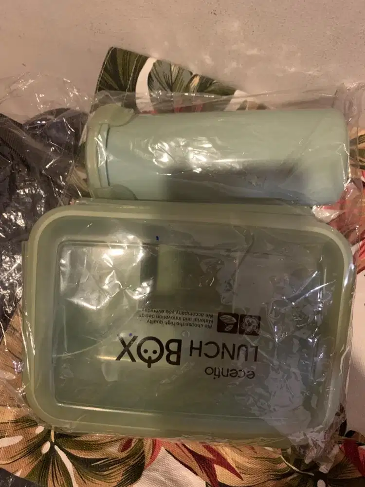 New 1set lunchbox n gelas tumbler merek eccentio