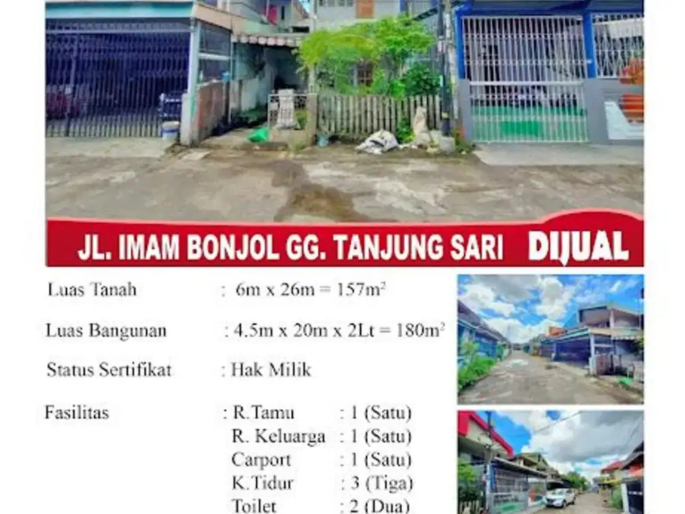 Rumah Imam Bonjol Di Tanjung Sari dekat Untan (Akses Jalan Lebar)