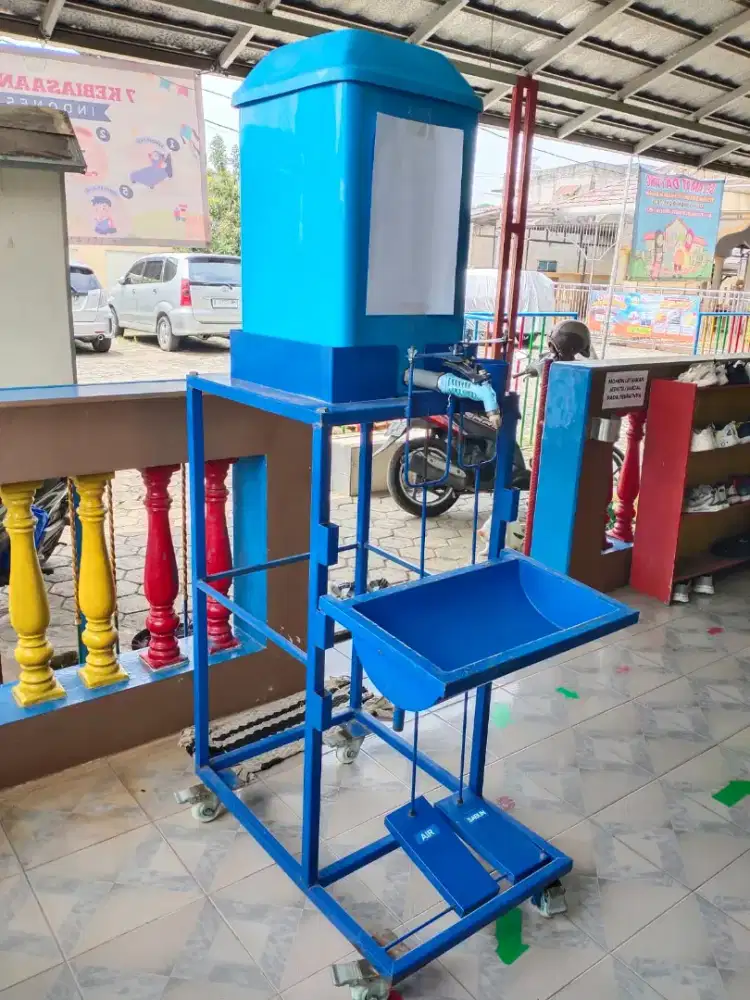 wastafel injak cuci tangan injak kaki sistem pedak