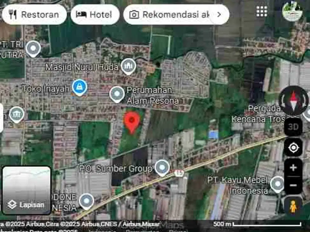 Dijual Tanah 47 ha Daerah Trosobo Selangkah Raya Propinsi Desa Semampir, Sidorejo Sidoarjo