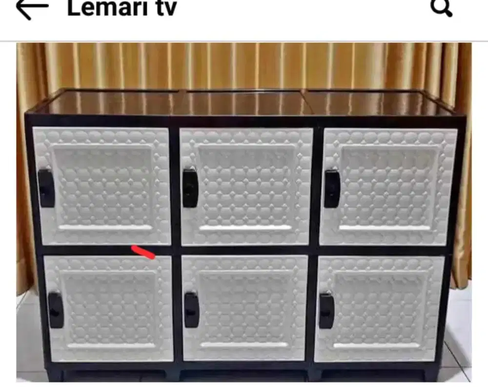 Lemari TV minimalis 2 susun 3 pintu