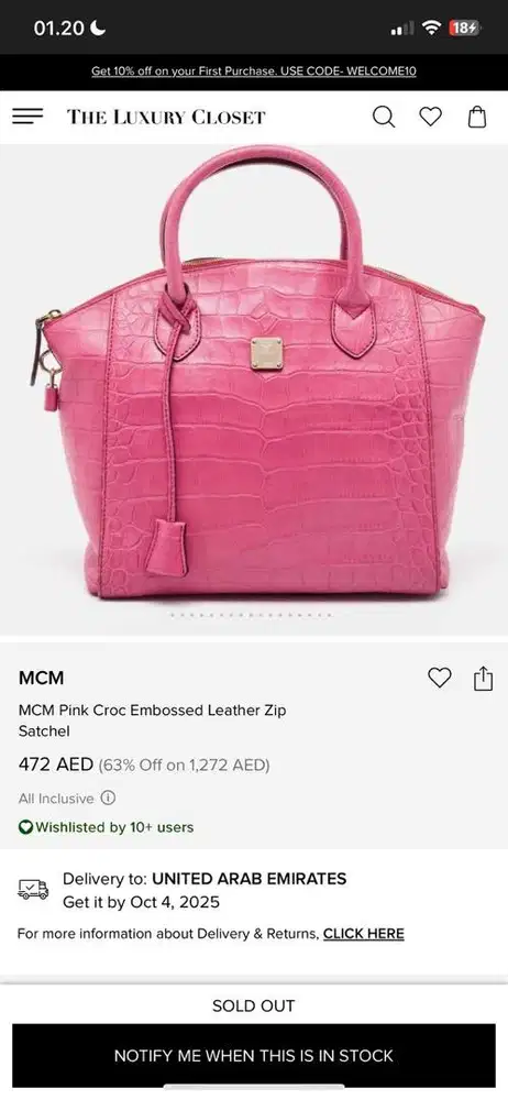 MCM handbag leather pink