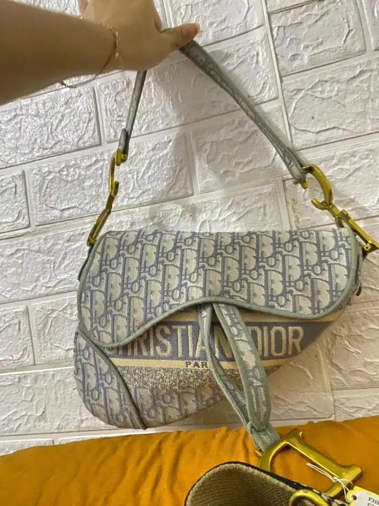 Christian Dior Oblique Embroidered Saddle Bag