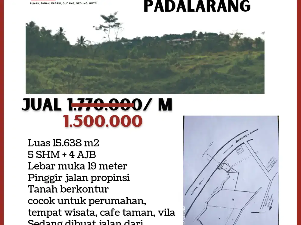 TANAH LUAS DI CITATAH PADALARANG (harga per meter)