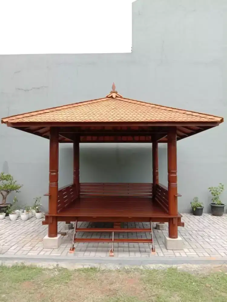 Gazebo mahoni 2.5mx2.5m