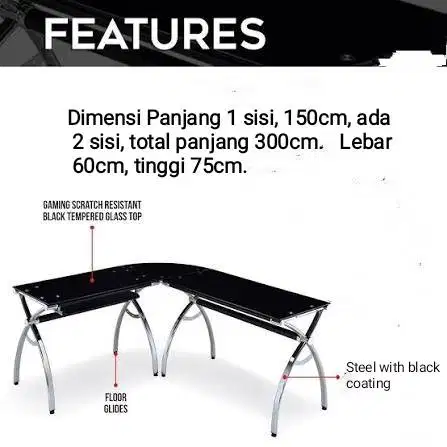 Meja kerja sudut Informa