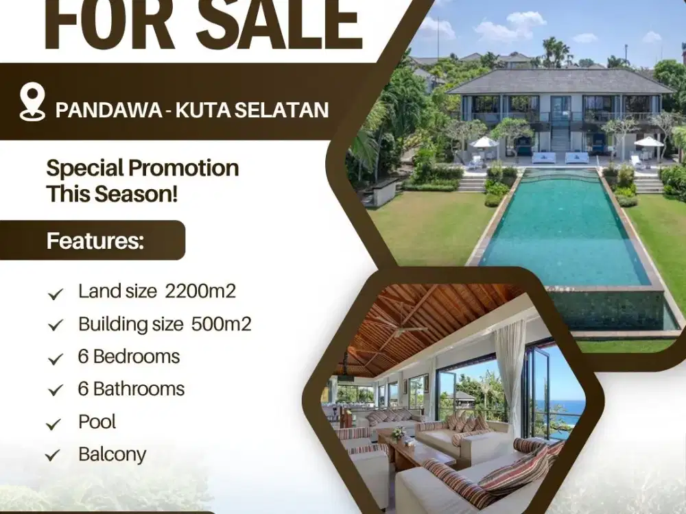 FOR SALE MODERN VILLA WITH A BEAUTIFUL OCEAN VIEW AT PANDAWA BALI