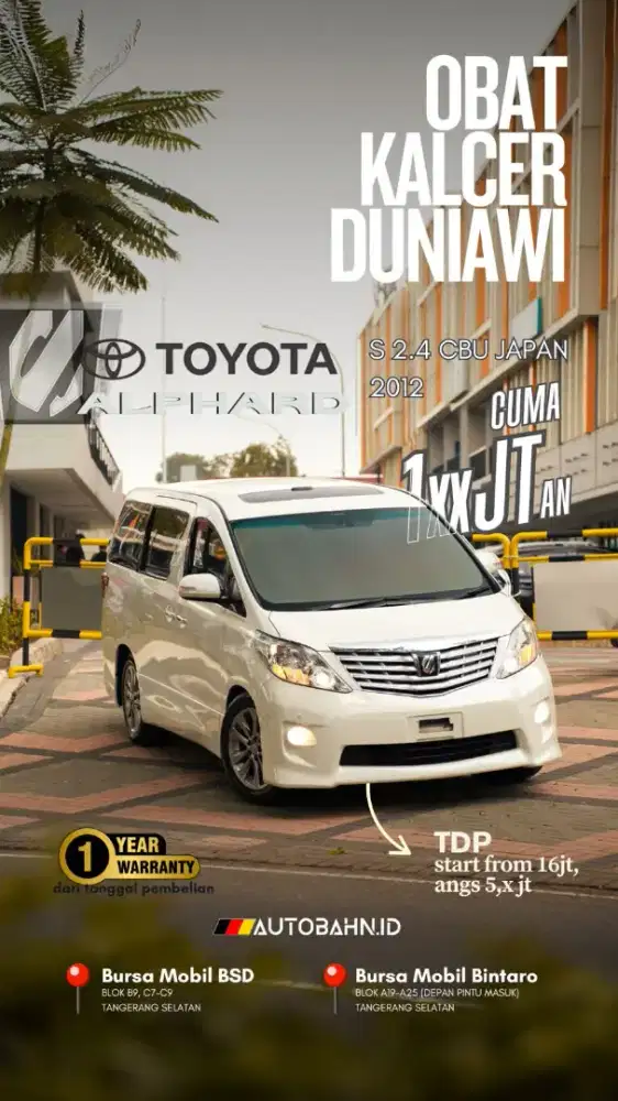 TERMURAH DI PASARAN! Toyota Alphard S 2.4 CBU Japan 2012