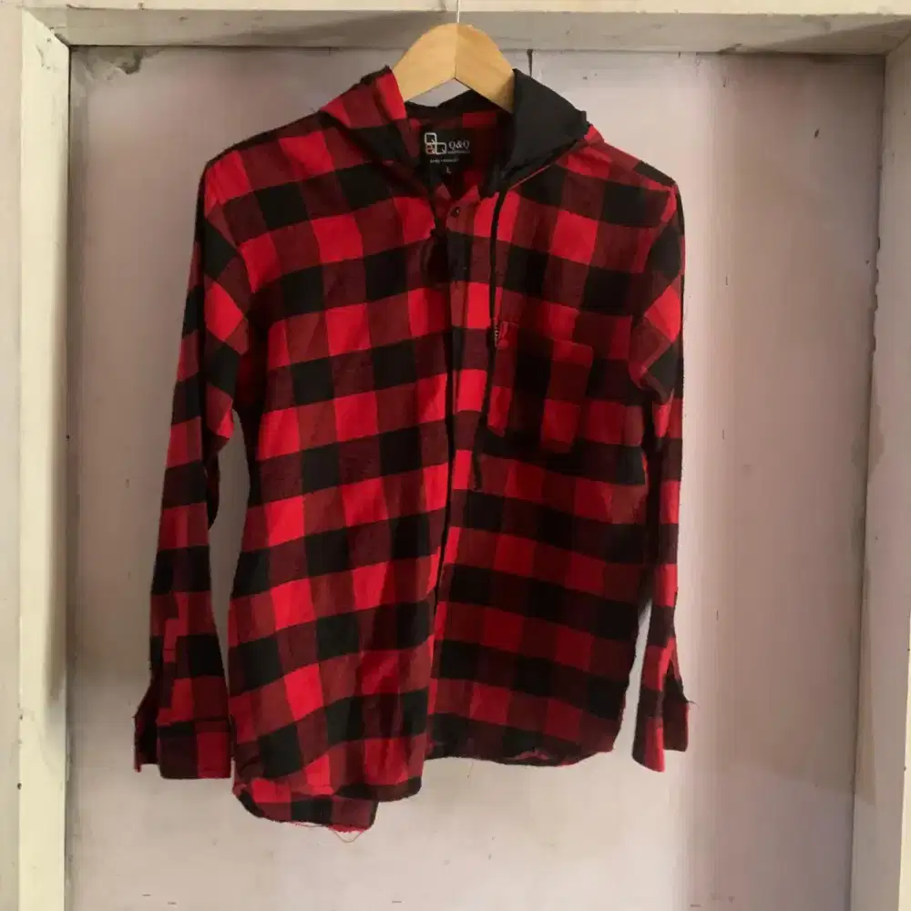 Jual kemeja fannel Hoodie Original 100%