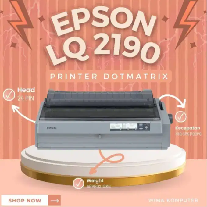 Printer Epson LQ 2190 Dot Matrix Garansi Fullset W-SW