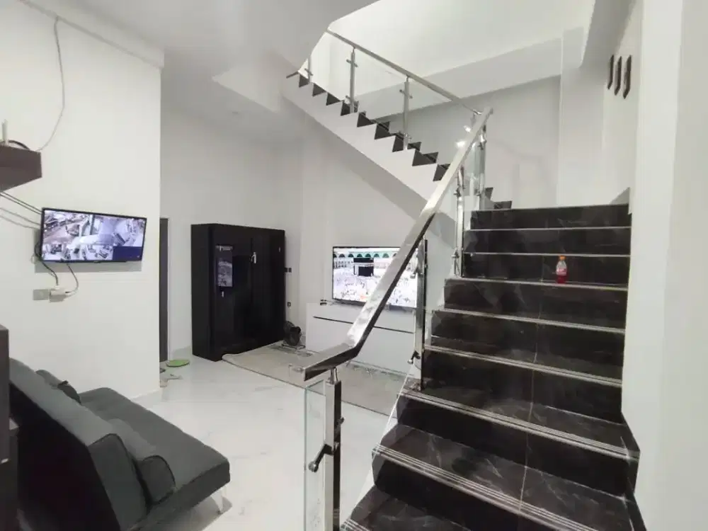 Reling tangga kaca & railing balkon stainless steel #06