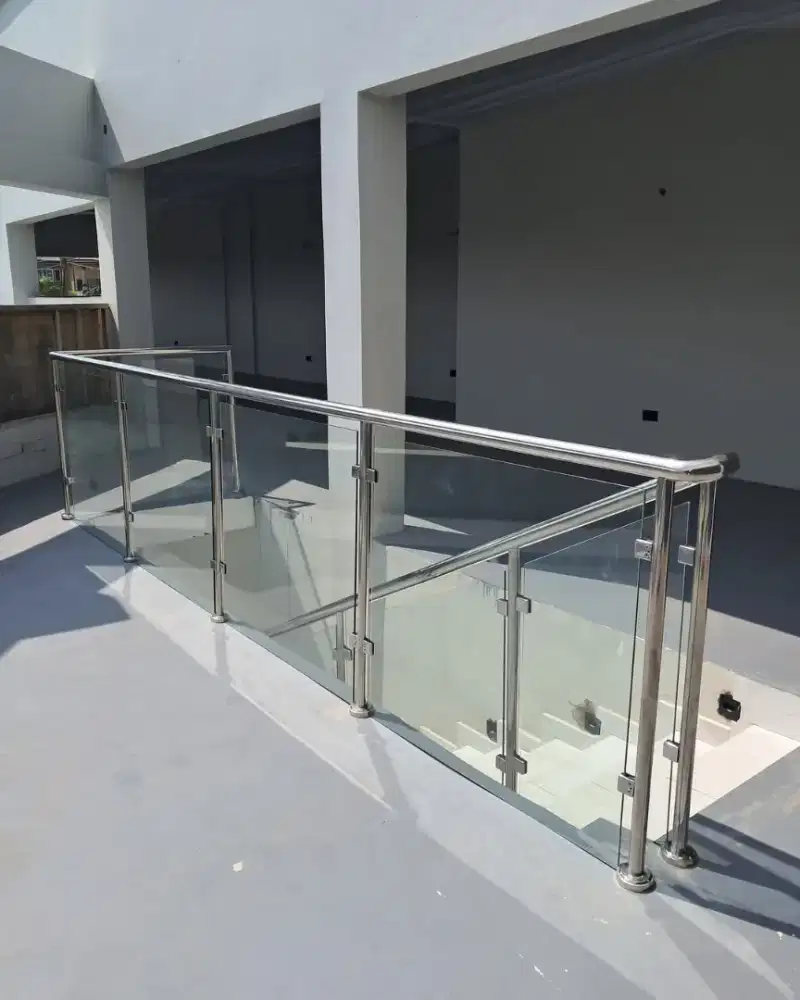 Railing tangga kaca & reling balkon stainless steel #04