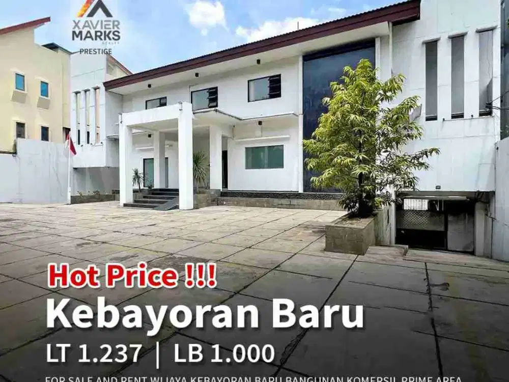 FOR SALE AND RENTWIJAYA KEBAYORAN BARUBANGUNAN KOMERSILPRIME AREALuas Tanah 1.237 m2Luas Bangunan 1.000 m2Bangunan 2,5 lantaiLiftListrik 147.000 VAKam