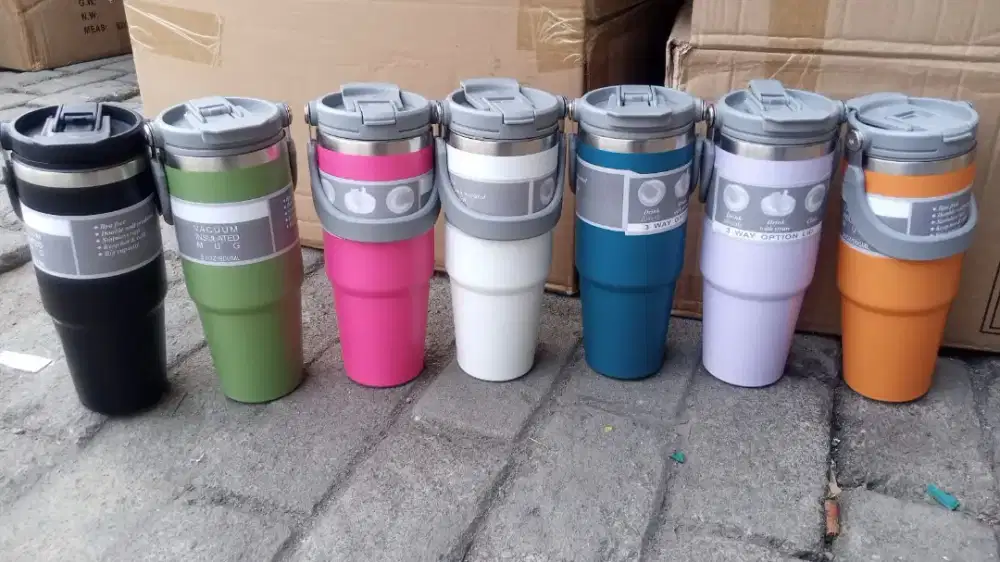 Tumbler Handle Premium 900ml ,( 1 cara Minum )