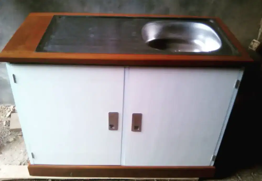 Tempat zink cuci piring rangka kayu jati 