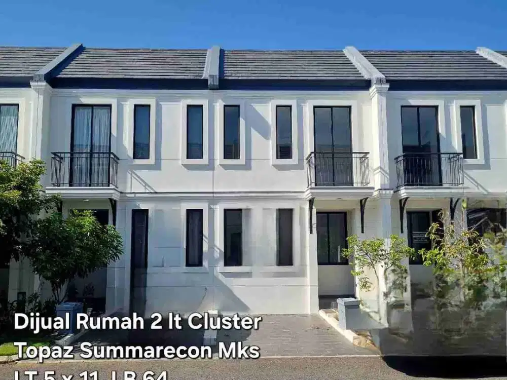 Dijual Rumah 2 lt Cluster Topaz Summarecon Makassar