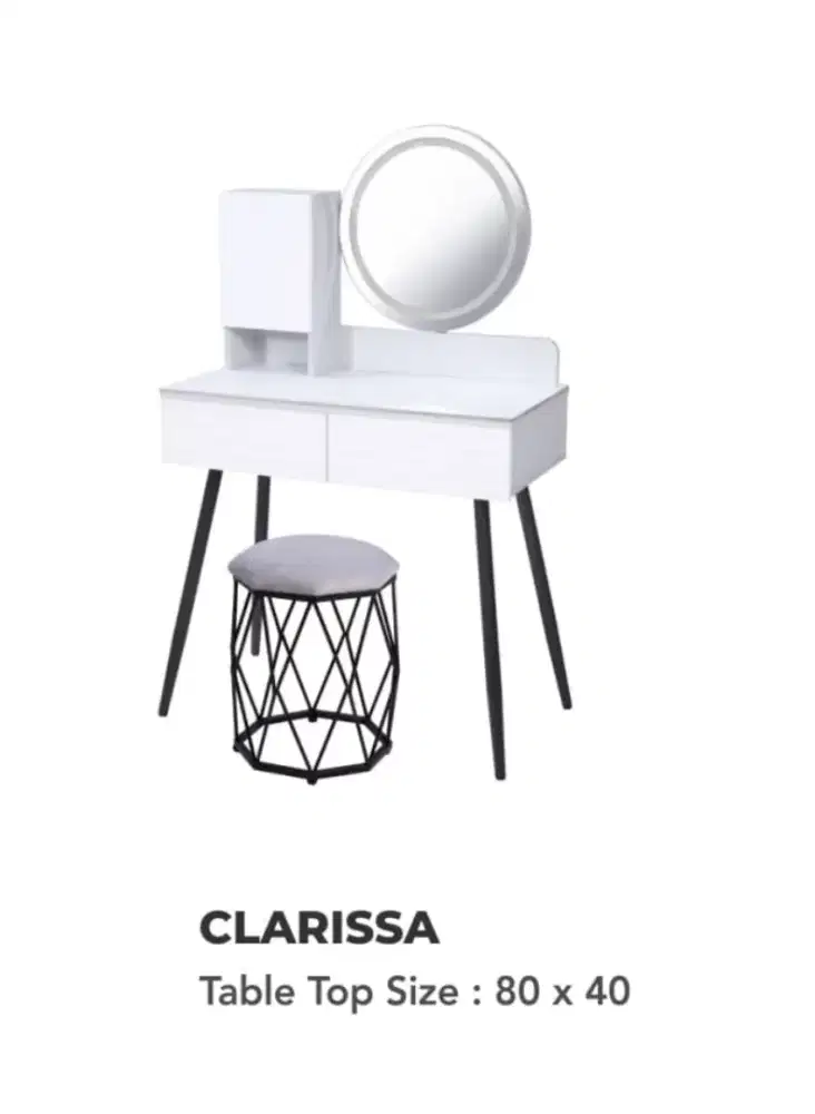 Meja Rias Cermin LED Avery Clarissa