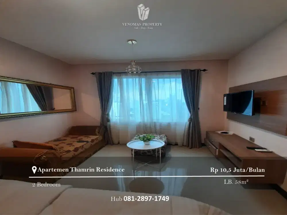Disewakan Apartement Thamrin Residence 2BR Full Furnished View Astra
