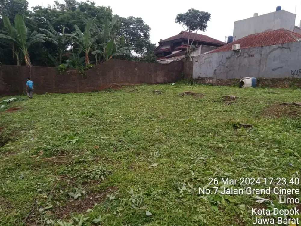 Kav Tanah 865 m2 Limo Cinere dekat ke Toll @ 3,5 jt /m2