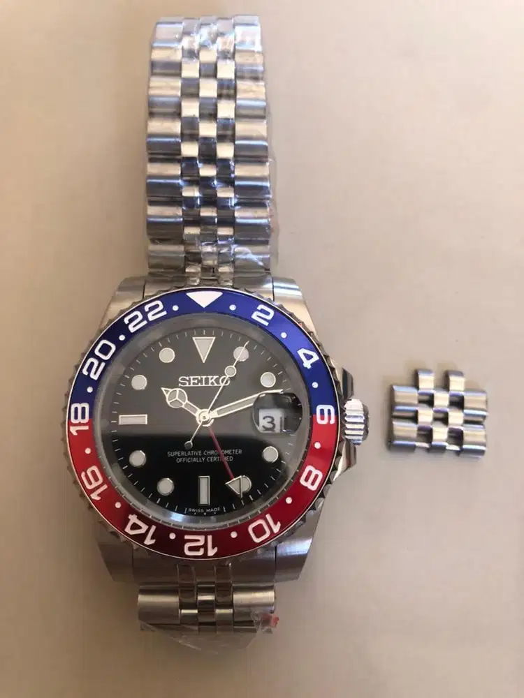 Jam automatic seiko mod pepsi GMT