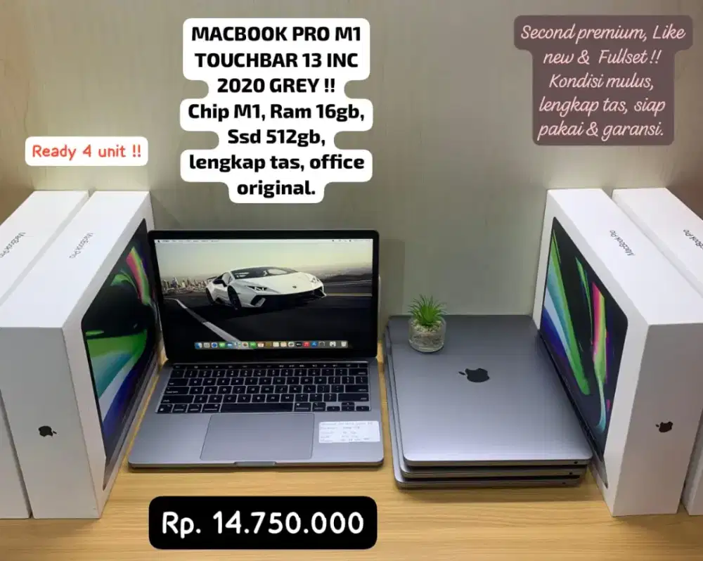 MACBOOK PRO M1 TOUCHBAR 13 INC 2020 FULLSET !! LENGKAP,  MULUS GARANSI