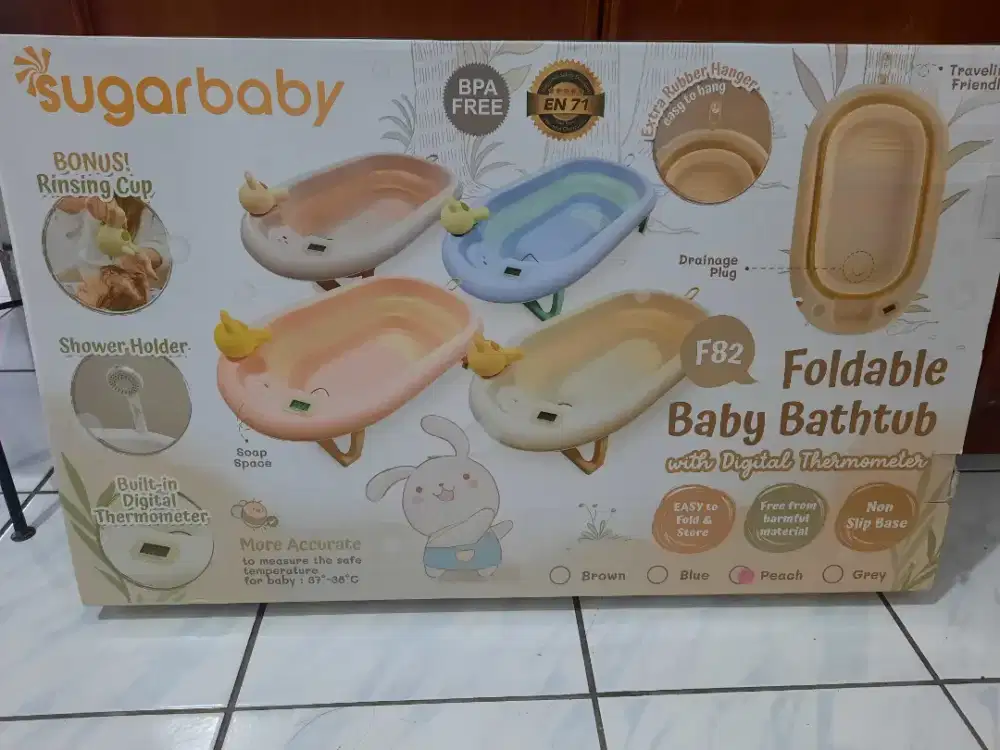 Sugar baby foldable baby bathup bak mandi dengan sensor panas