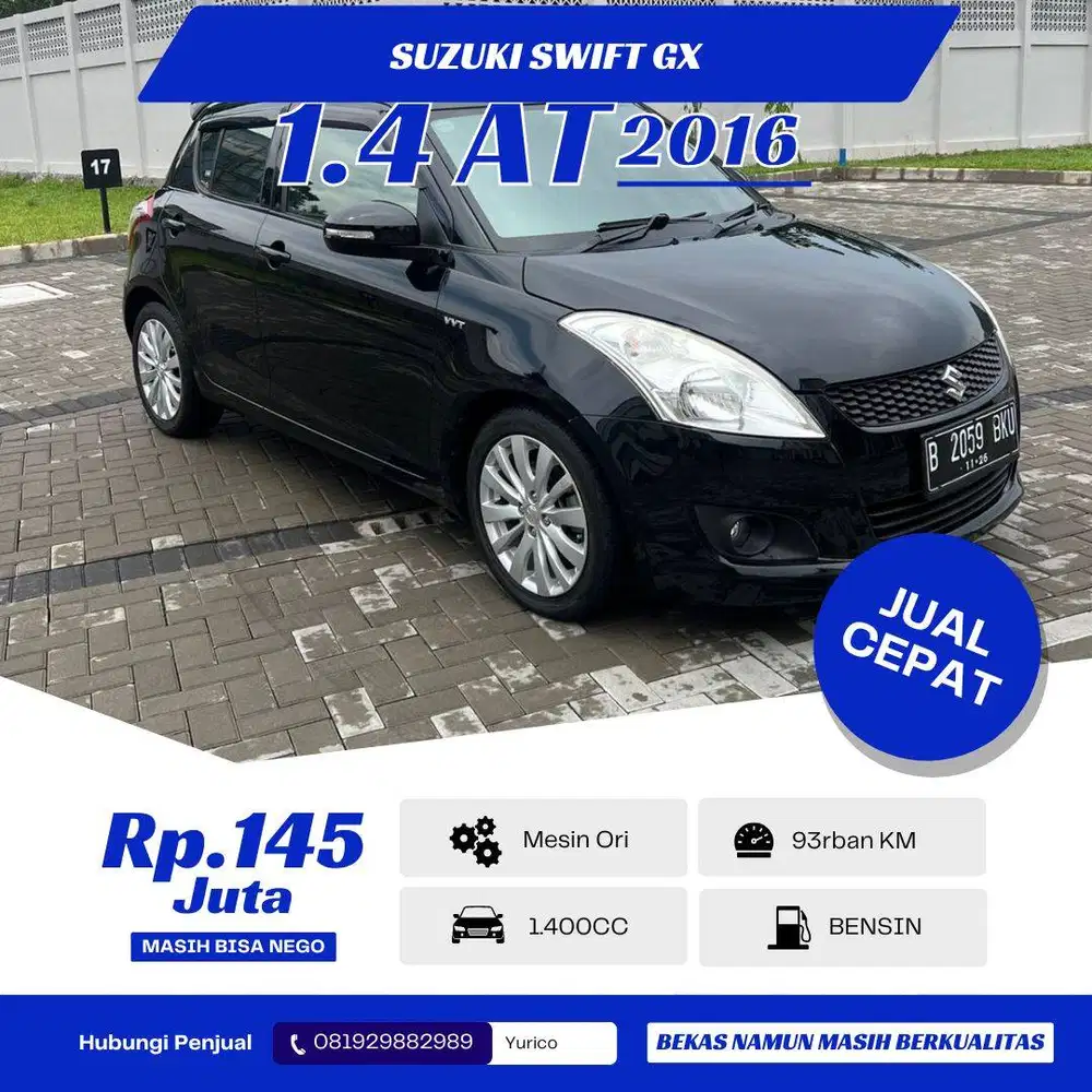 [BARANG BAGUS] Suzuki Swift 1.4 GX AT 2016