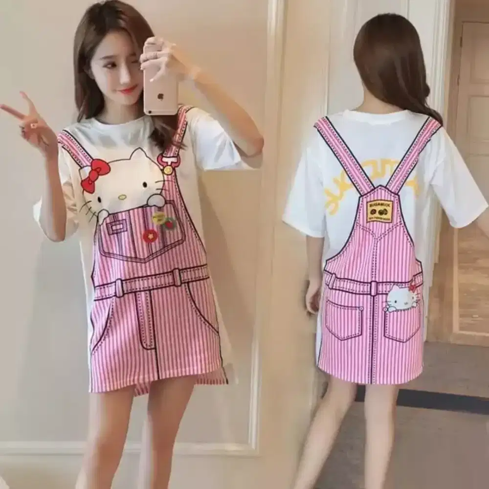 Baju dress daster hello kitty