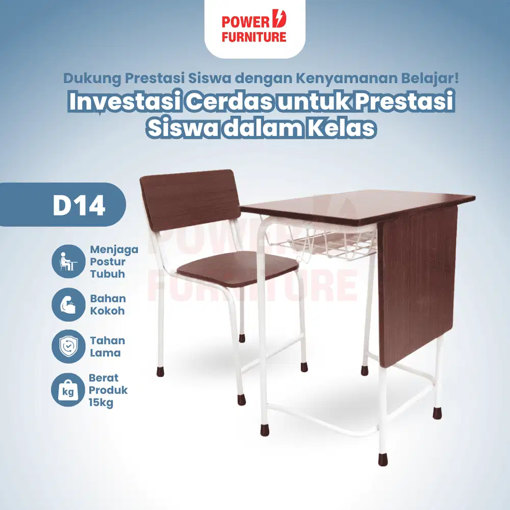 Meja Sekolah Besi D14 - Meja Belajar Sekolah | Kursi Siswa Besi