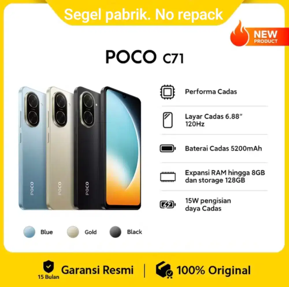 Poco C71 4/128. Baru. Segel pabrik. Garansi resmi 15 bulan