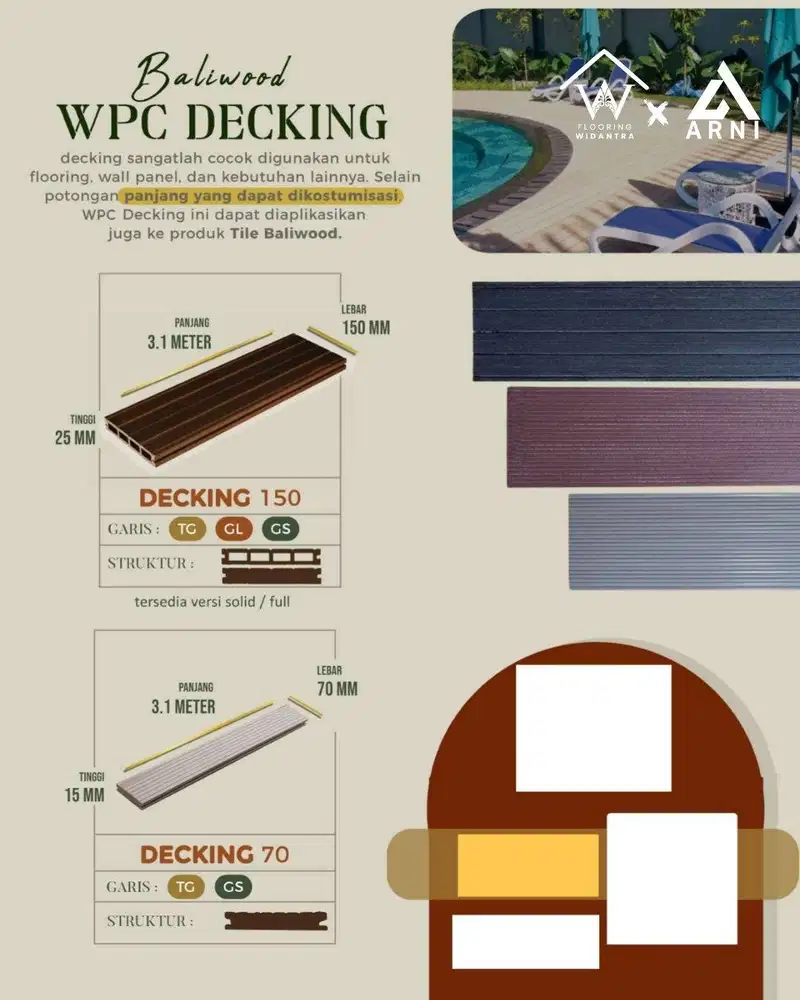 WPC DECKING BALIWOOD SERIES TEBAL 25mm